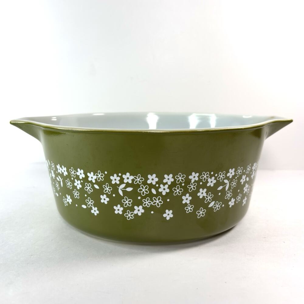 Vtg Pyrex 475B 2.5 Qt Spring Blossom Crazy Daisy Casserole Dish No Lid EXCELLENT